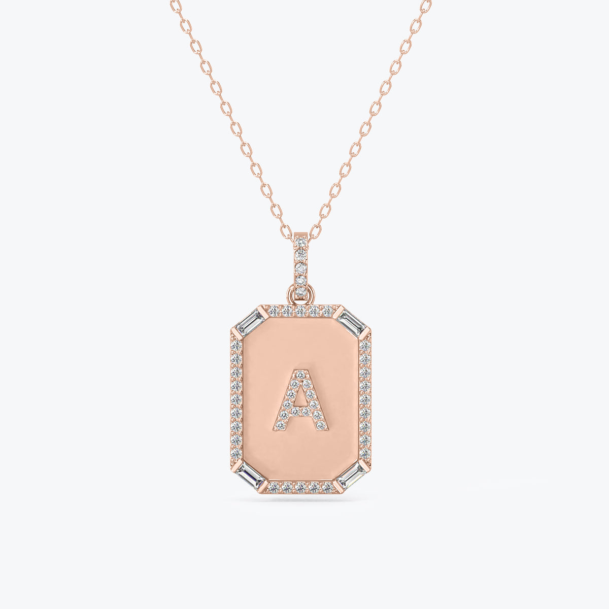 14K Yellow Gold & 0.26TCW Diamond Dog Tag Necklace