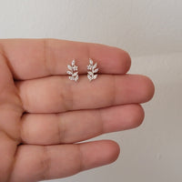 Trendy Leaf Diamond Earrings, Flower Earrings, Diamonds Earrings, Flower Stud Earrings, Women Earrings, Gold Studs, Diamond Studs, Earrings