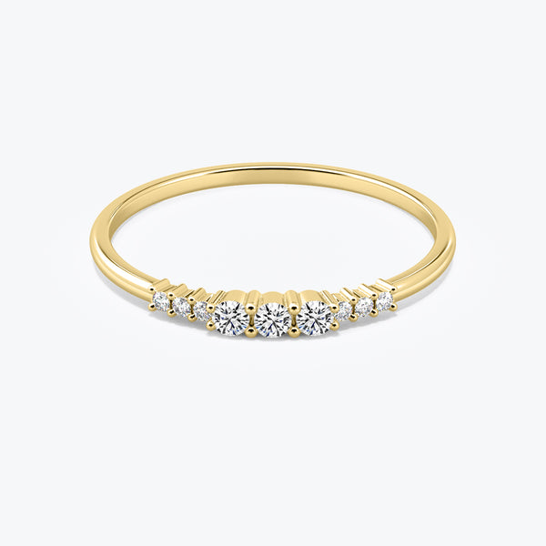 Three diamond engagement ring in 14k yellow  gold(0.19Ct)