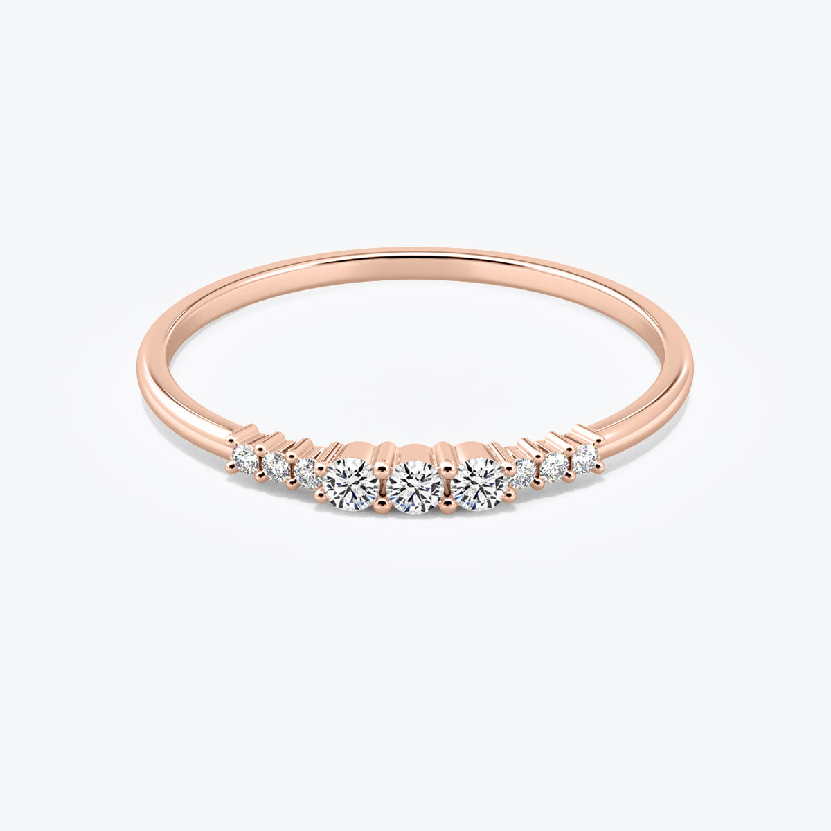 Three diamond engagement ring in 14k yellow  gold(0.19Ct)
