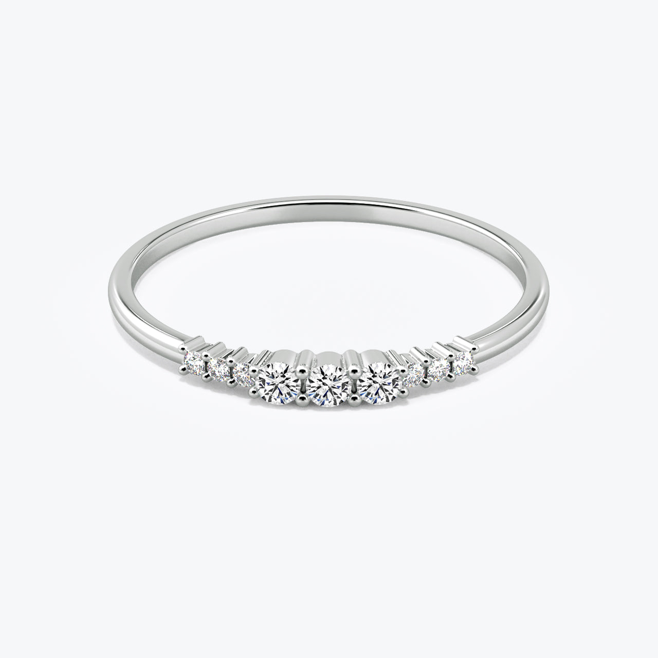 Three diamond engagement ring in 14k yellow