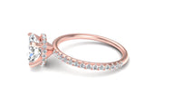 1.5 Carat Oval Lab Grown Diamond Engagement Ring: 14k Gold Hidden Halo Pave Setting