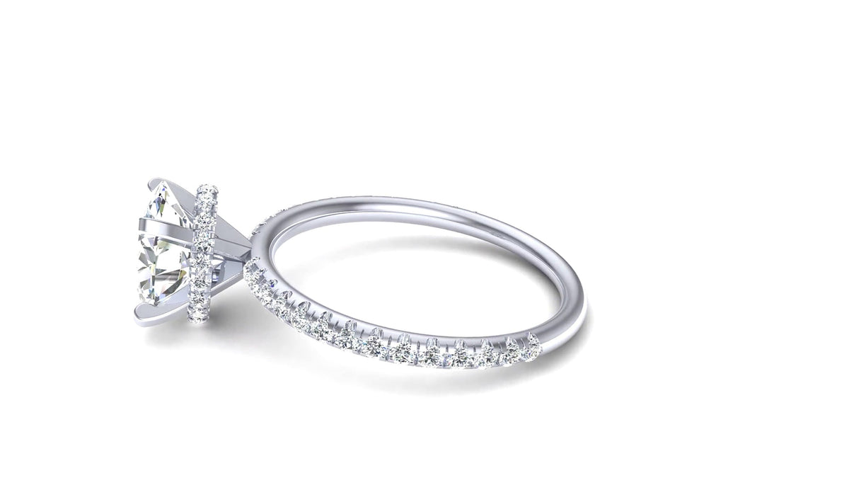 Diamond ring with a white background