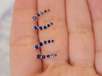 Curved Blue Sapphire Earrings, 14k Gold Studs, Blue Sapphire Studs, Ear Climber Earrings, Dainty Earrings, Minimalist Earrings, Curved Studs