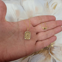 14K Yellow Gold & 0.26TCW Diamond Dog Tag Necklace