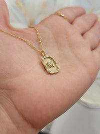 14K Yellow Gold & 0.26TCW Diamond Dog Tag Necklace