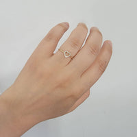 Diamond  Ring, 14K Solid Gold Open Heart Ring, Natural Diamond Band, Promise Ring,  Minimalist Gold Ring, 14k Promise Ring, White, Anika