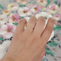 Diamond  Ring, 14K Solid Gold Open Heart Ring, Natural Diamond Band, Promise Ring,  Minimalist Gold Ring, 14k Promise Ring, White, Anika