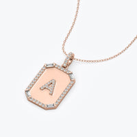 14K Yellow Gold & 0.26TCW Diamond Dog Tag Necklace
