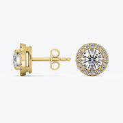 Round Lab-Grown Diamond Halo Stud Earrings — view 6