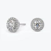 Round Lab-Grown Diamond Halo Stud Earrings — view 2