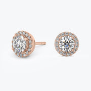 Round Lab-Grown Diamond Halo Stud Earrings — view 5