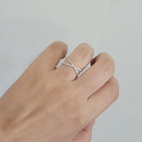 Delicate Pavé Diamond Crossover Fashion Ring In 14k Solid Yellow  Gold (0.30Ct. Tw.)
