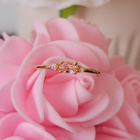 14K Gold Morganite Ring, Vintage Ring For Her,  Three Stone Engagement Ring, Anniversary Gift, Oval Art Deco Ring Wedding Ring, Gift For Her