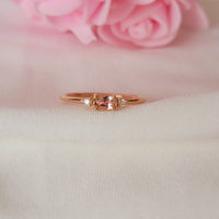 14K Gold Morganite Ring, Vintage Ring For Her,  Three Stone Engagement Ring, Anniversary Gift, Oval Art Deco Ring Wedding Ring, Gift For Her