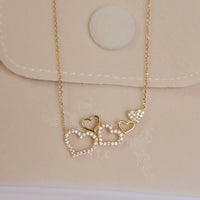 Diamond Necklace, 14k Solid Gold Natural Diamond Pavé Heart Necklace, Diamond Charm for women, Cluster Heart Necklace, Diamond jewelry, Tina