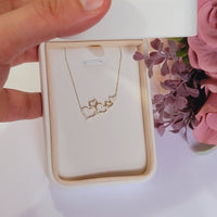 Diamond Necklace, 14k Solid Gold Natural Diamond Pavé Heart Necklace, Diamond Charm for women, Cluster Heart Necklace, Diamond jewelry, Tina
