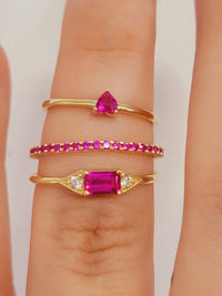 Natural Ruby Eternity Ring, 14K Solid Gold Eternity Band, Ruby Wedding Band, July Birthstone Band, Stackable Ring, Unique Wedding Band Women