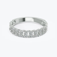 14k Gold Pave Diamond Cuban Chain Ring