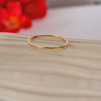 14k Solid Gold Thin Wedding Band, 1.1mm Minimalist Wedding Ring for Women, Simple Plain Ring, Dainty Gold Ring, Delicate Everyday Gold Ring