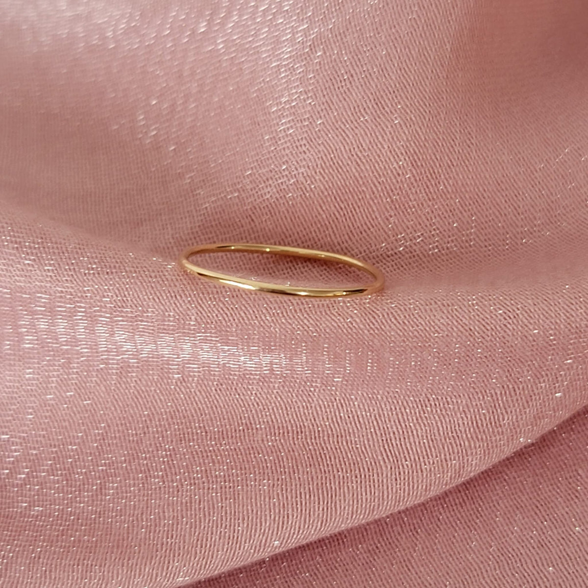14k Solid Gold Thin Wedding Band, 1.1mm Minimalist Wedding Ring for Women, Simple Plain Ring, Dainty Gold Ring, Delicate Everyday Gold Ring