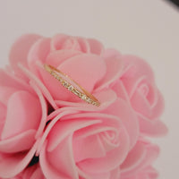 Diamond Ring, baguette and Round diamond Band, 14k Gold Dainty Diamond ring, Minimalist  Ring, Thin Gold Diamond Stacking Ring, 14K White,