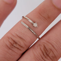 14k Solid Gold Spiral Diamond Ring, Diamond Wrap Ring, Spiral Ring, Dainty Diamond Ring, Minimalist Ring, Handmade Jewelry