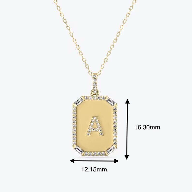 14K Yellow Gold & 0.26TCW Diamond Dog Tag Necklace