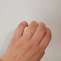 14K Gold Diamond Solitaire Ring: Micro Pave Half Eternity Wedding Band