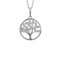Tree of Life Diamond Necklace, Tree Pendant, 14k Solid Gold Charm, Tree Necklace, Nature Charm, Diamond Pendant, Real Gold Necklace