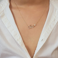 Diamond Necklace, 14k Solid Gold Natural Diamond Pavé Heart Necklace, Diamond Charm for women, Cluster Heart Necklace, Diamond jewelry, Tina