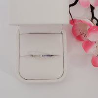 White Diamond & Blue Sapphire Full Eternity Wedding Band For Women