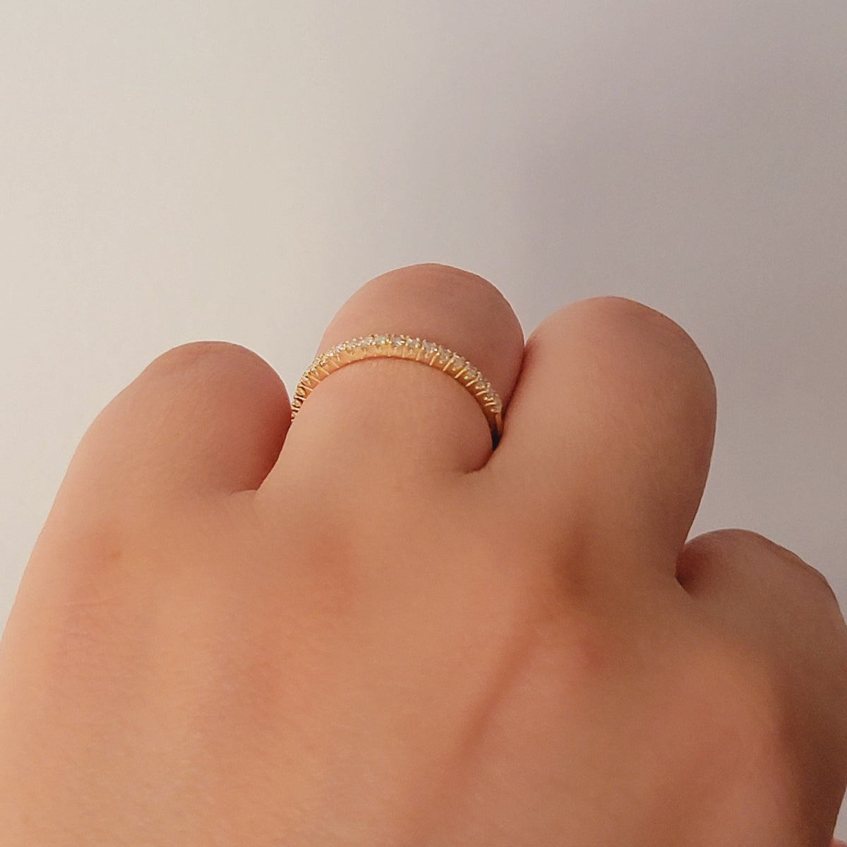 14k Gold Diamond Eternity Ring: Stackable Wedding Band, 0.22 Ct