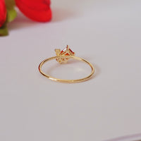 14K Gold Tourmaline Cluster Ring: Peridot & Diamond Stacking Ring