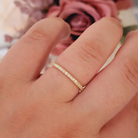 14k Gold Diamond Eternity Ring: Stackable Wedding Band, 0.22 Ct