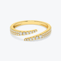 Diamond Ring, 14k Gold Diamond Claw Ring, 14k Gold Pave Diamond Open Cuff Claw Diamond Ring, Stackable Ring, Anniversary Gift Idea, White