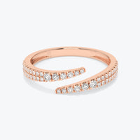 Diamond Ring, 14k Gold Diamond Claw Ring, 14k Gold Pave Diamond Open Cuff Claw Diamond Ring, Stackable Ring, Anniversary Gift Idea, White
