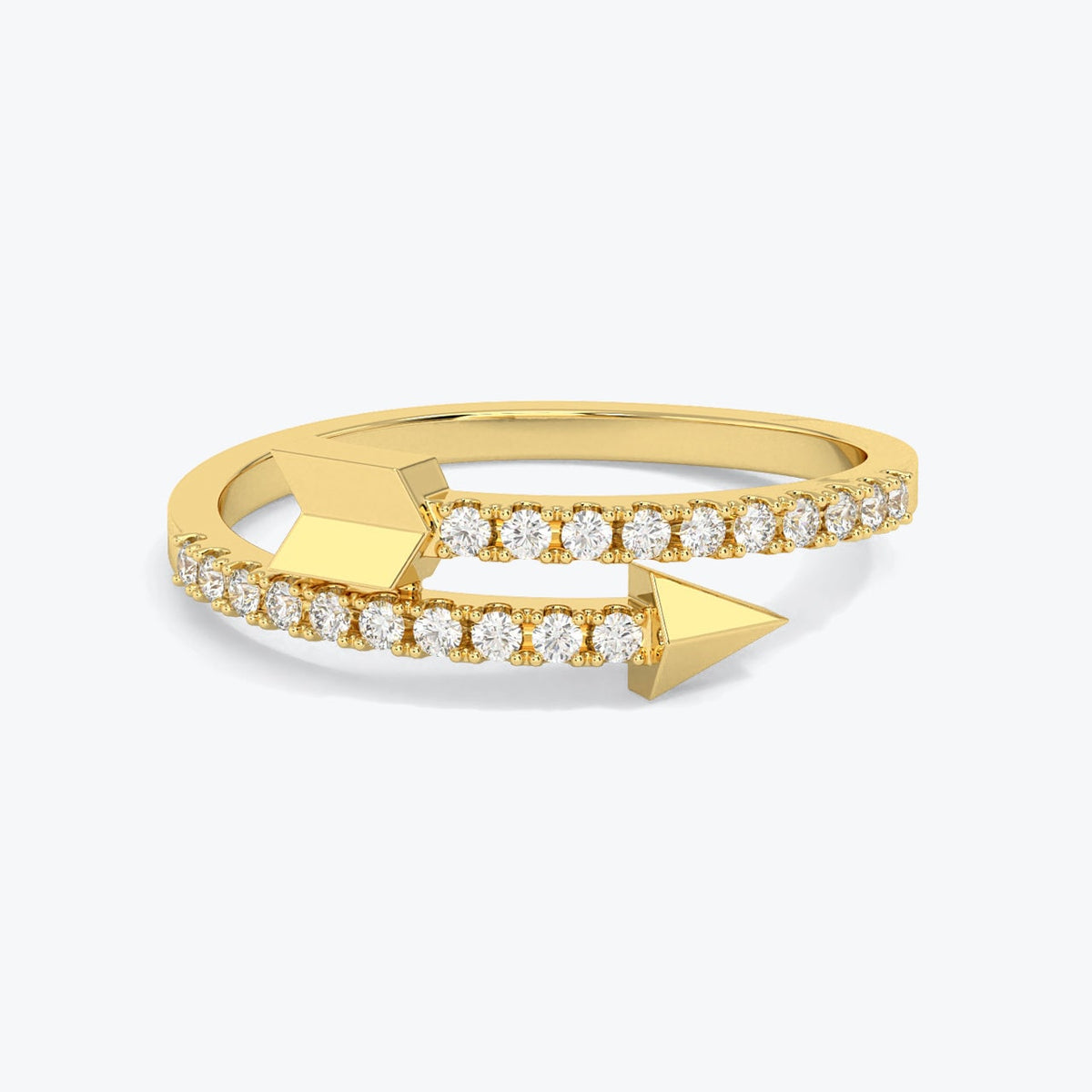 14k Gold Diamond Arrow Ring: Pave Statement Jewelry