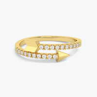 14k Gold Diamond Arrow Ring: Pave Statement Jewelry