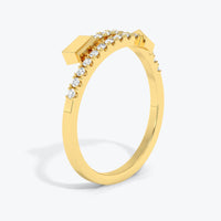 Diamond Arrow Ring in 14k Gold, Pave Diamond Thick Statement Jewelry Ring, Dainty Minimalist Ring,  Unique Diamond Stackable Band, 14k White