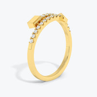 14k Gold Diamond Arrow Ring: Pave Statement Jewelry