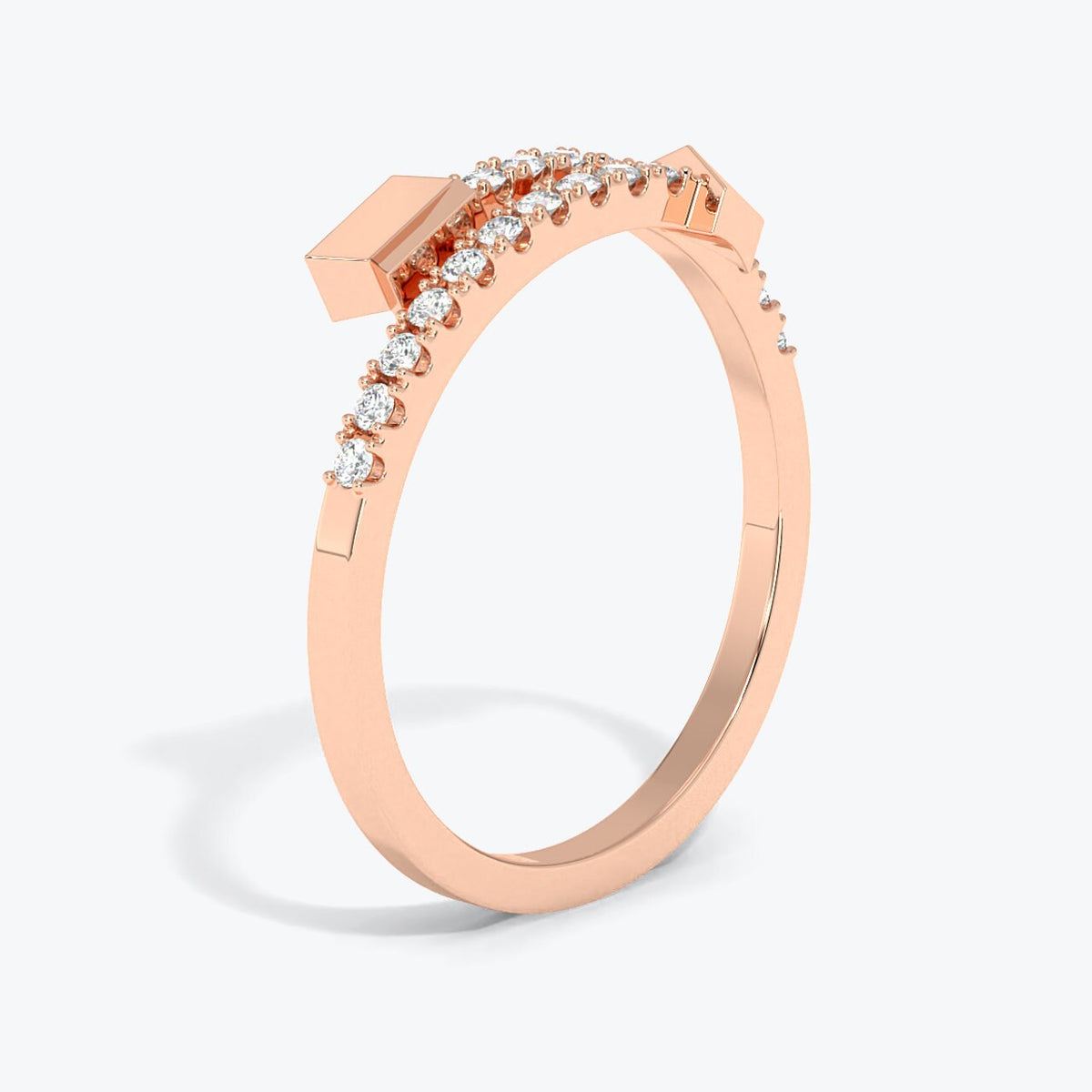 Diamond Arrow Ring in 14k Gold, Pave Diamond Thick Statement Jewelry Ring, Dainty Minimalist Ring,  Unique Diamond Stackable Band, 14k White