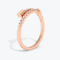 14k Gold Diamond Arrow Ring: Pave Statement Jewelry