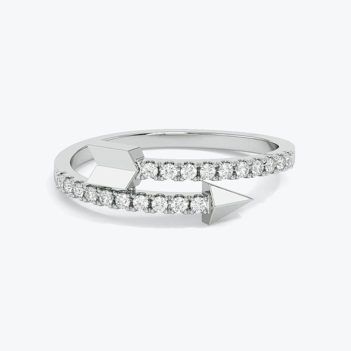 Diamond Arrow Ring in 14k Gold, Pave Diamond Thick Statement Jewelry Ring, Dainty Minimalist Ring,  Unique Diamond Stackable Band, 14k White