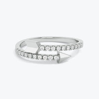 Diamond Arrow Ring in 14k Gold, Pave Diamond Thick Statement Jewelry Ring, Dainty Minimalist Ring,  Unique Diamond Stackable Band, 14k White