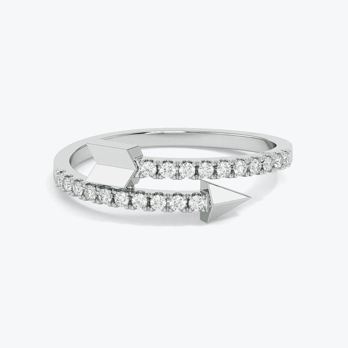 14k Gold Diamond Arrow Ring: Pave Statement Jewelry