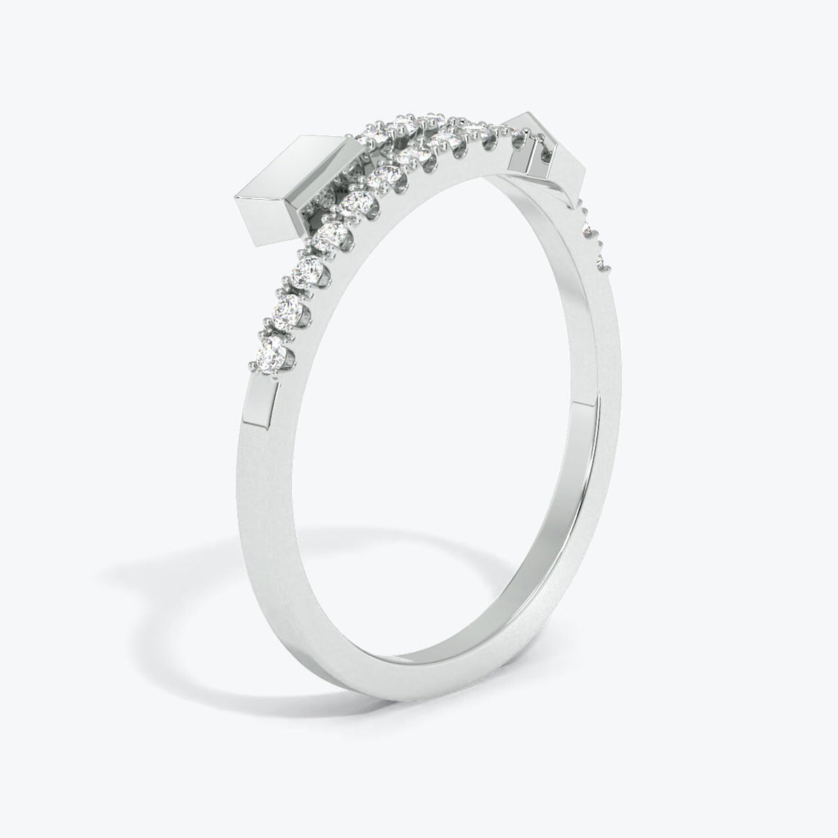 Diamond Arrow Ring in 14k Gold, Pave Diamond Thick Statement Jewelry Ring, Dainty Minimalist Ring,  Unique Diamond Stackable Band, 14k White