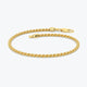 14K Gold Rope Chain Bracelet, Handmade Gold Stacking Bracelet-Anklet, 2.5mm Rope Chain Bracelets Women, Twisted Layering Chain Bracelet,