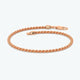 14K Gold Rope Chain Bracelet, Handmade Gold Stacking Bracelet-Anklet, 2.5mm Rope Chain Bracelets Women, Twisted Layering Chain Bracelet,
