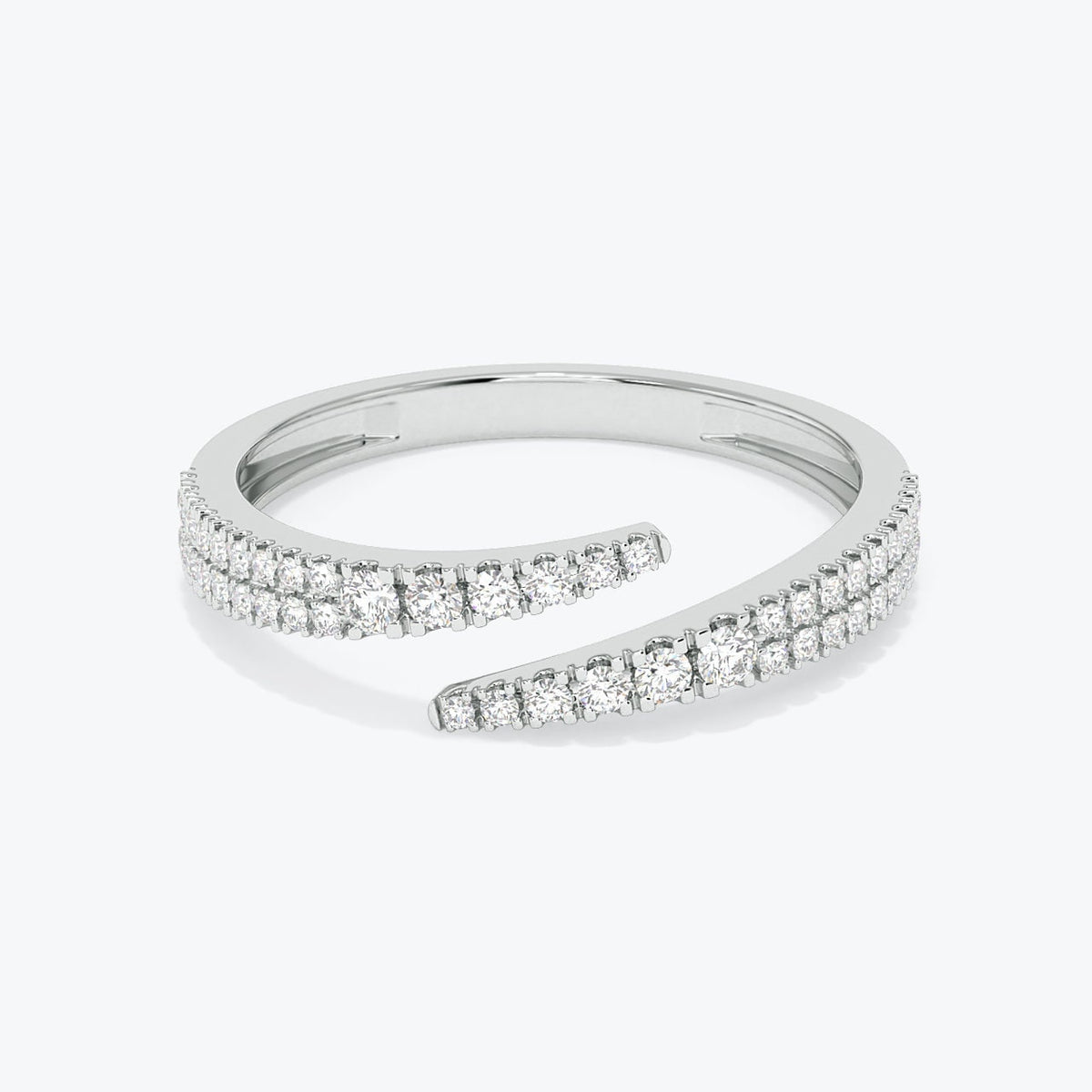 Diamond Ring, 14k Gold Diamond Claw Ring, 14k Gold Pave Diamond Open Cuff Claw Diamond Ring, Stackable Ring, Anniversary Gift Idea, White